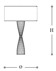 Dimensions of the Cheers Opera Italamp Lamp
